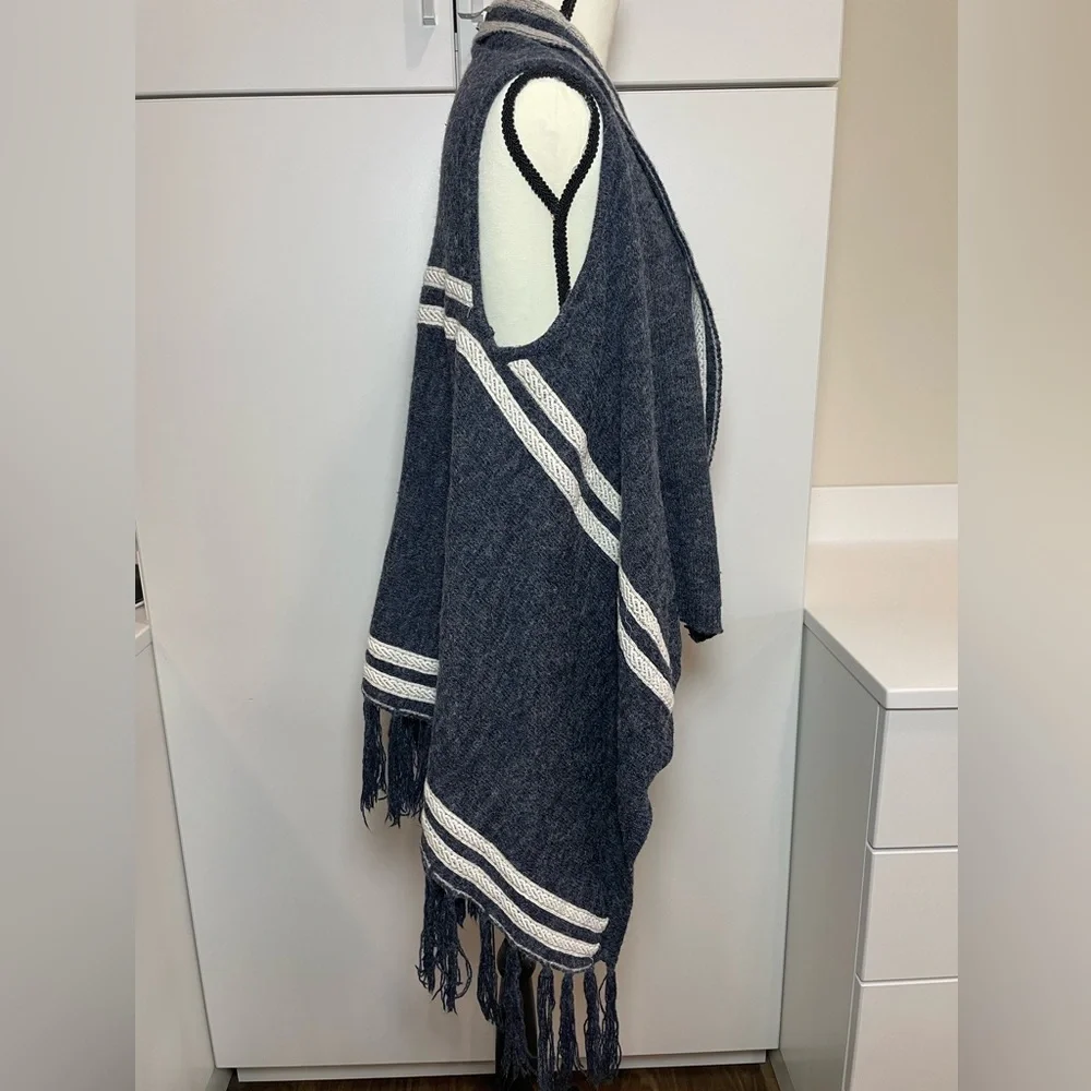 Anthropology Paper Crane Ethereal Wrap Vest Sleeveless Blue Taupe Reversible - Picture 4 of 8